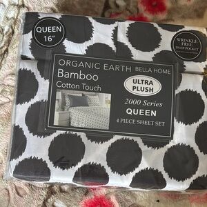 BAMBOO Organic Earth Black and White Duvet Cover Set